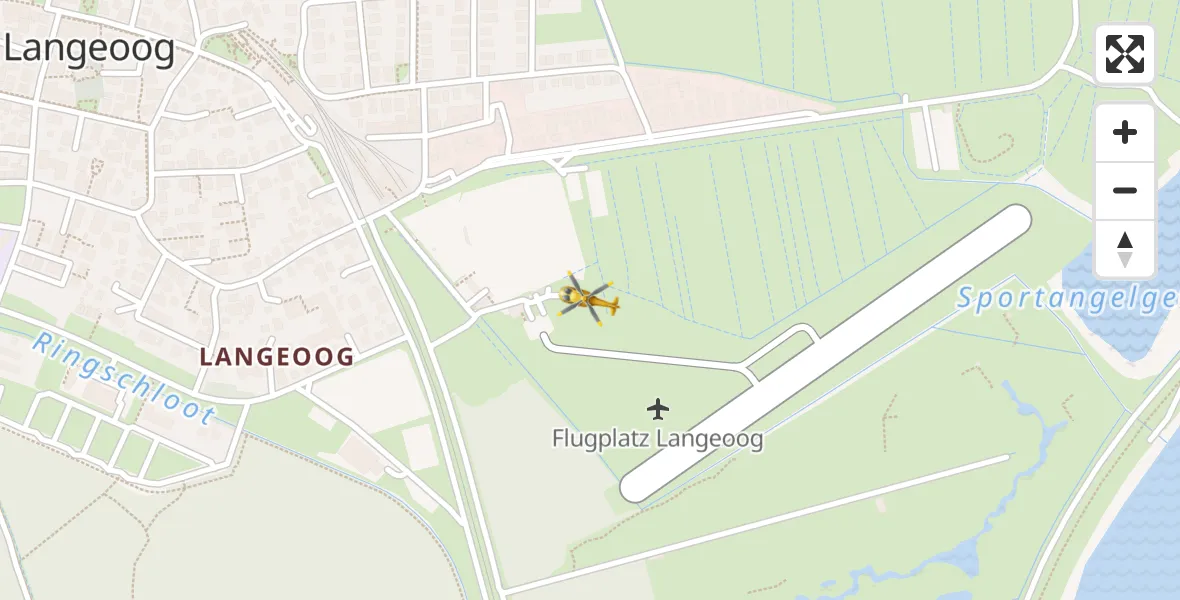 Flugroute Rettungshubschrauber Langeoog Flughafen - Langeoog Flughafen, 31 März 2026, 12:02