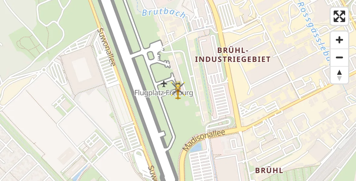 Routekaart van de vlucht: Rettungshubschrauber nach Freiburg im Breisgau Flugplatz