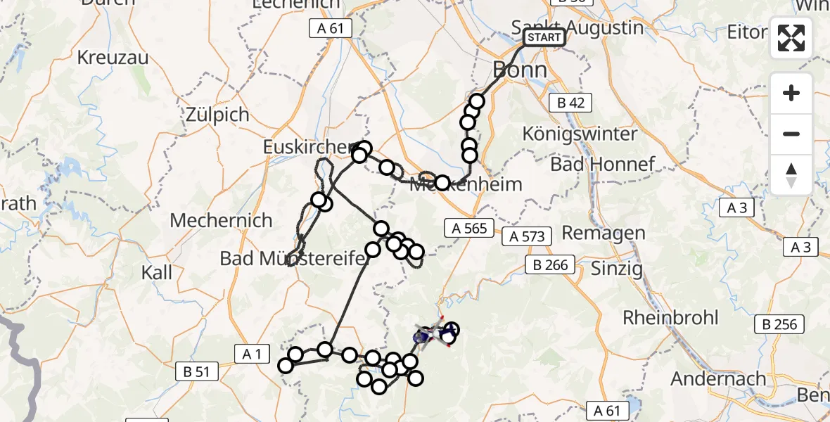 Routekaart van de vlucht: Polizeihubschrauber nach Ahrbrück, Am Katzberg