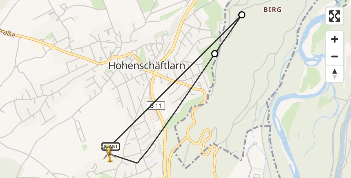 Flugroute Rettungshubschrauber Schäftlarn - Schäftlarn, 31 März 2026, 13:40