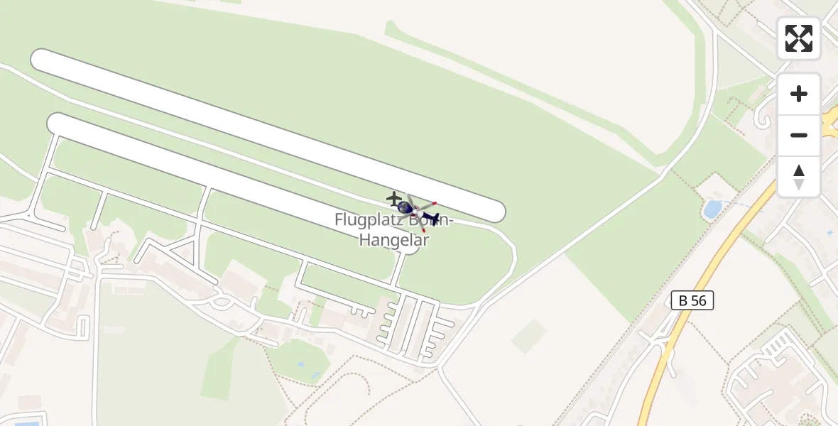 Flugroute Polizeihubschrauber Bonn-Hangelar Flugplatz - Bonn-Hangelar Flugplatz, 31 März 2026, 13:41