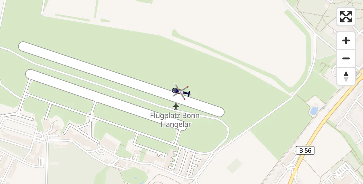 Flugroute Polizeihubschrauber Bonn-Hangelar Flugplatz - Bonn-Hangelar Flugplatz, 31 März 2026, 13:44