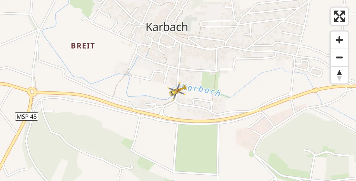 Flugroute Rettungshubschrauber Karbach - Karbach, 31 März 2026, 13:55