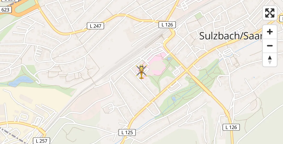 Routekaart van de vlucht: Rettungshubschrauber nach Sulzbach/Saar, Kellerstraße