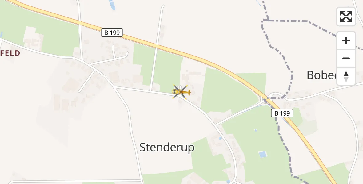 Flugroute Rettungshubschrauber Gelting - Gelting, 31 März 2026, 14:56