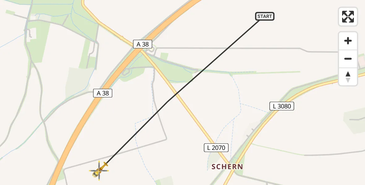 Routekaart van de vlucht: Rettungshubschrauber nach Werther, A 38