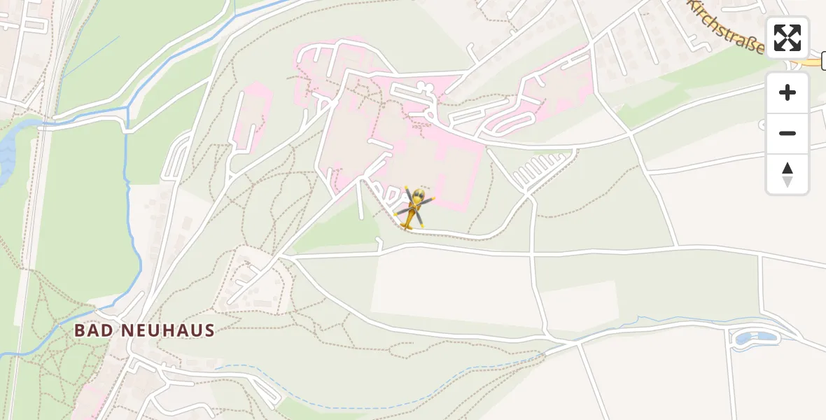 Flugroute Rettungshubschrauber Bad Neustadt an der Saale Hospital - Bad Neustadt an der Saale Hospital, 31 März 2026, 15:08