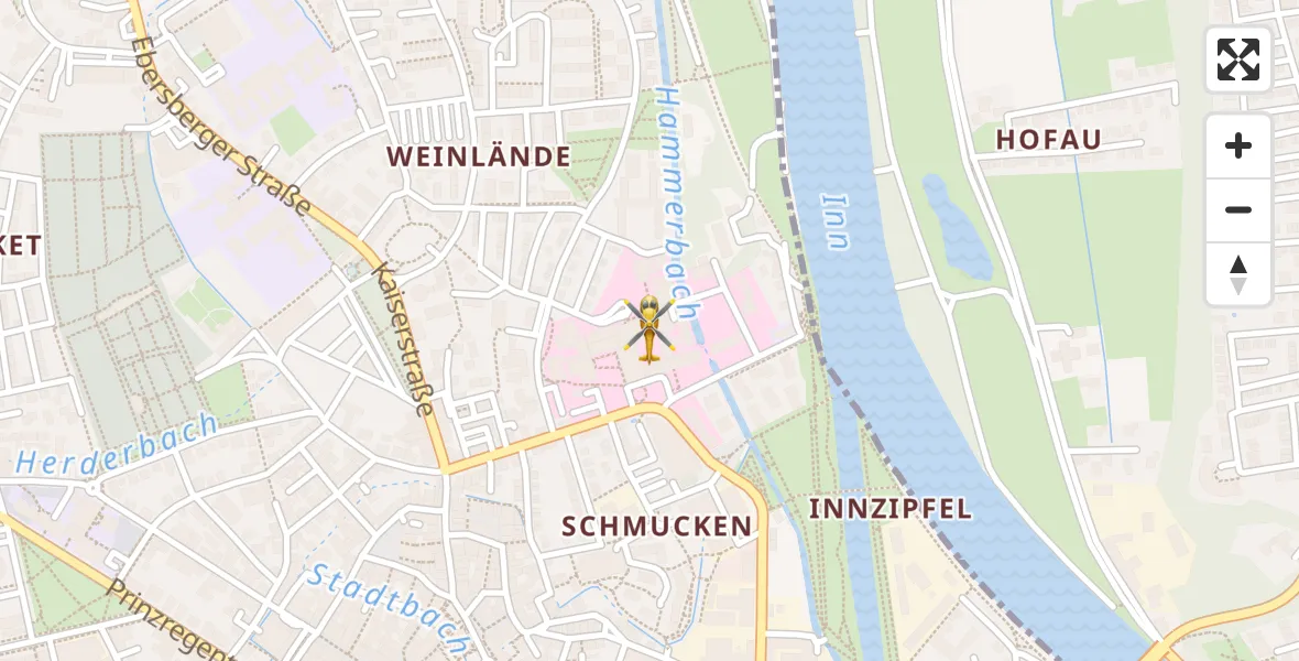 Flugroute Rettungshubschrauber RoMed Hospital Rosenheim - RoMed Hospital Rosenheim, 31 März 2026, 15:11