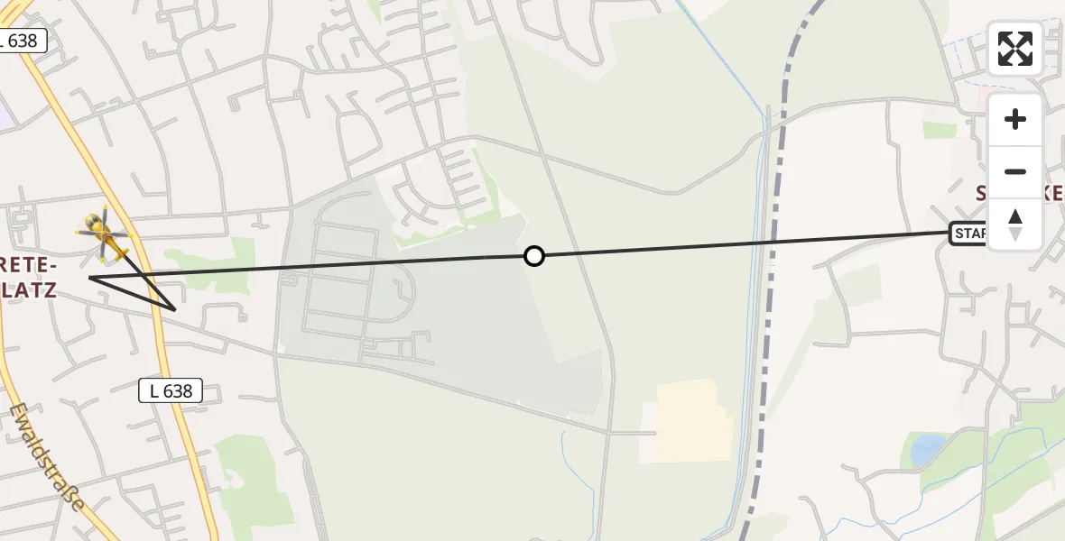 Routekaart van de vlucht: Rettungshubschrauber nach Herten, An der Feuerwache