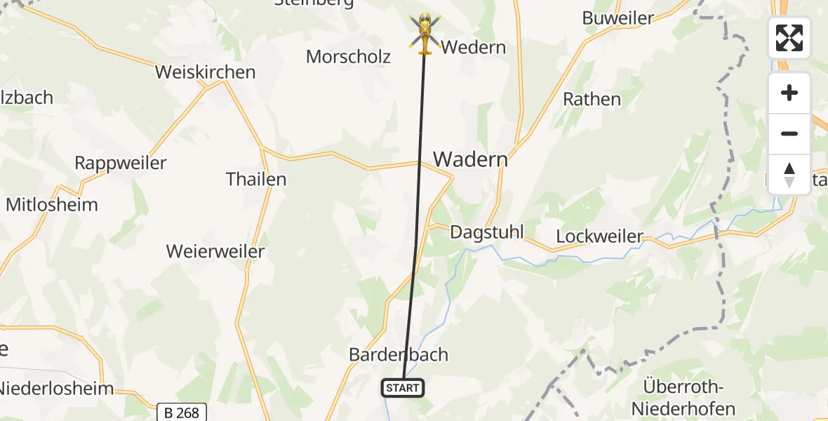 Routekaart van de vlucht: Rettungshubschrauber nach Wadern