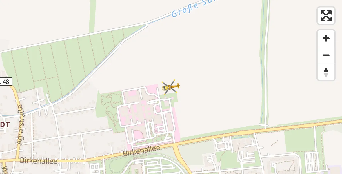 Flugroute Rettungshubschrauber Magdeburg Hospital - Magdeburg Hospital, 31 März 2026, 15:39