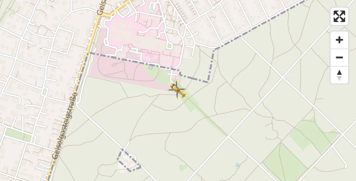 Flugroute Rettungshubschrauber ADAC Air Rescue Center Hubschrauberlandeplatz (Christoph 1) - ADAC Air Rescue Center Hubschrauberlandeplatz (Christoph 1), 31 März 2026, 15:57