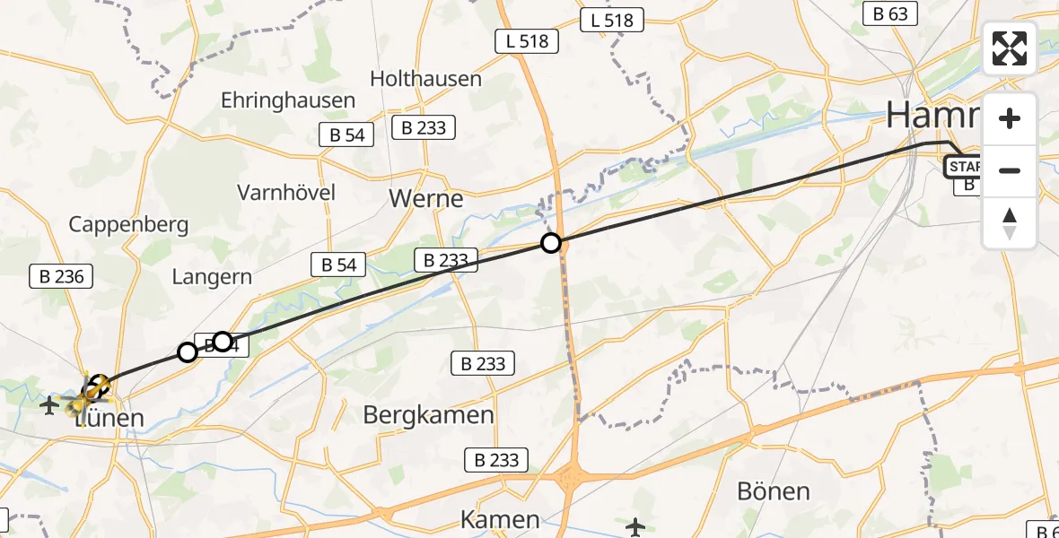 Routekaart van de vlucht: Rettungshubschrauber nach Sankt Marien Hospital
