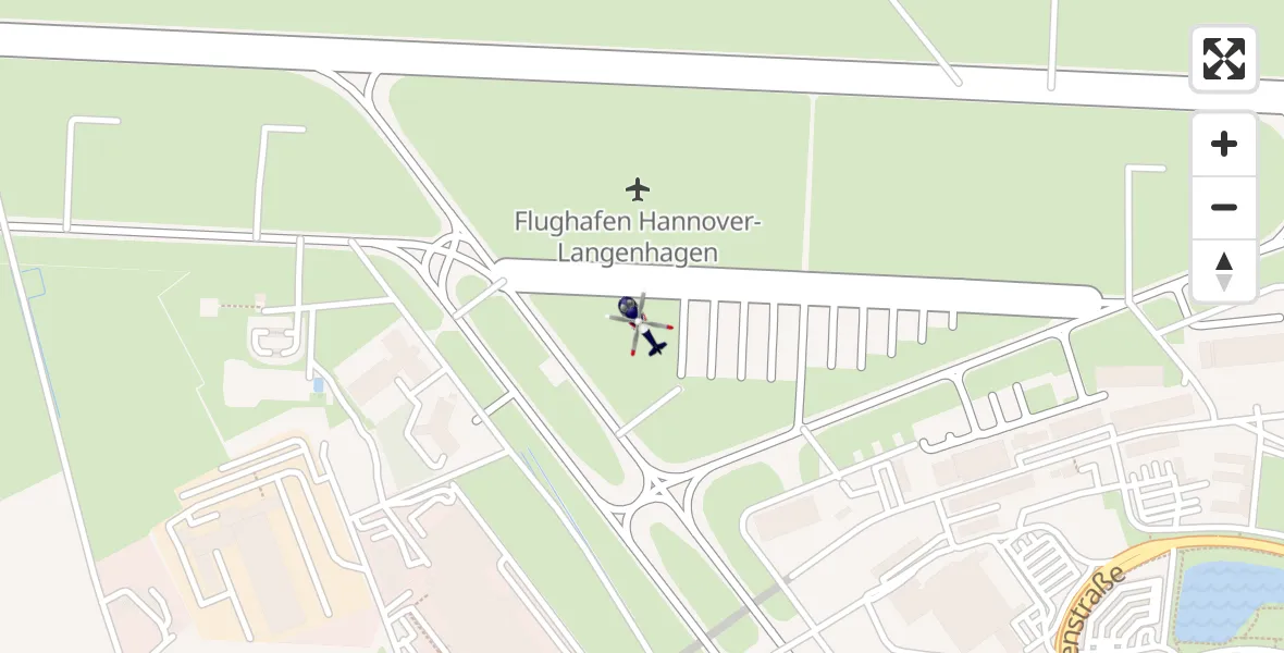 Flugroute Polizeihubschrauber Flughafen Hannover - Flughafen Hannover, 31 März 2026, 17:06