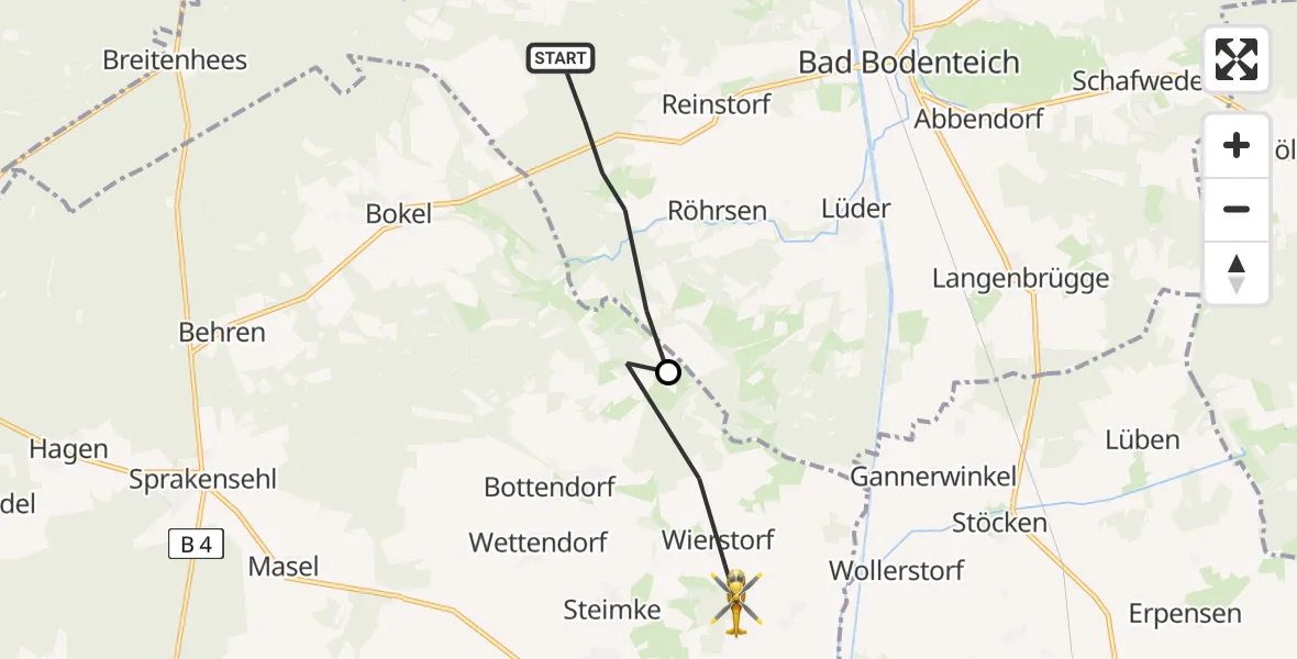 Routekaart van de vlucht: Rettungshubschrauber nach Obernholz