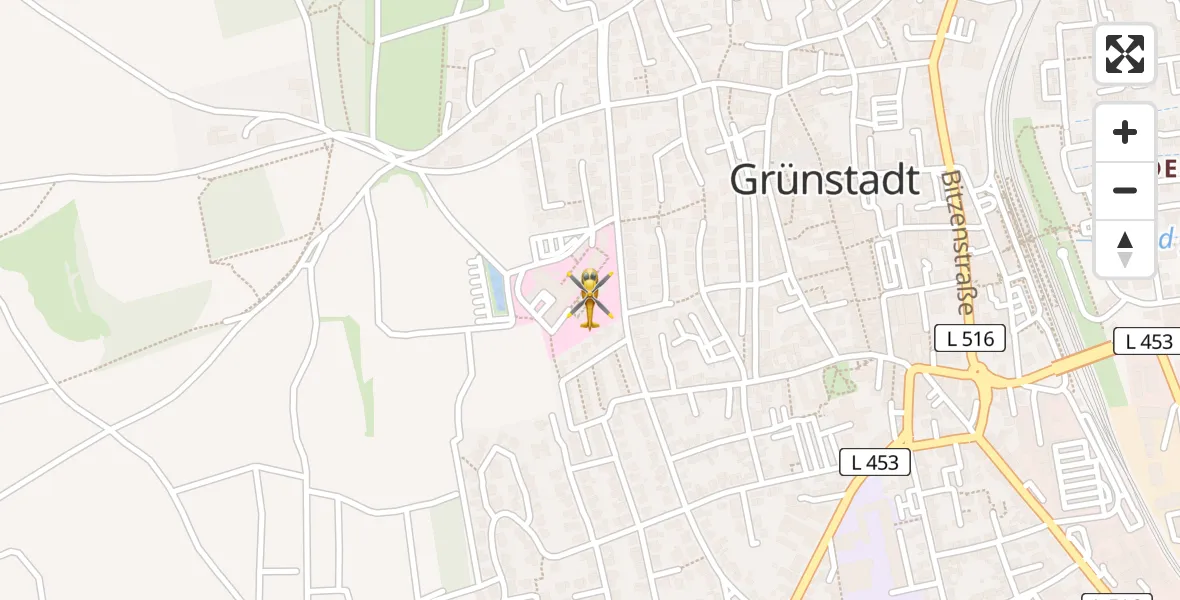 Flugroute Rettungshubschrauber Grünstadt - Grünstadt, 31 März 2026, 17:10