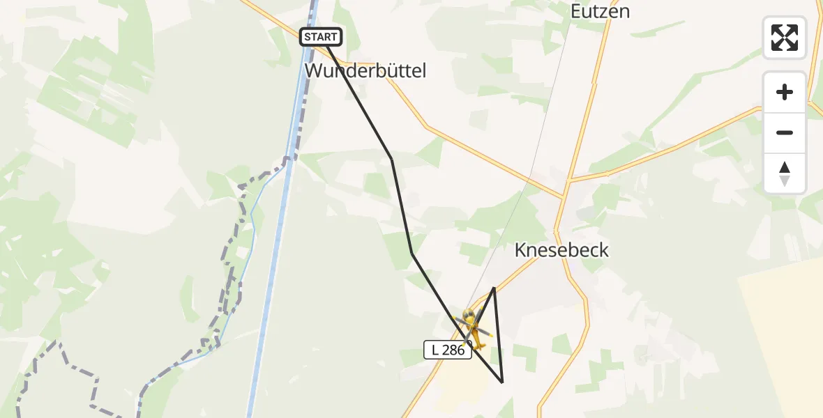 Flugroute Rettungshubschrauber Wittingen - Wittingen, 31 März 2026, 17:14