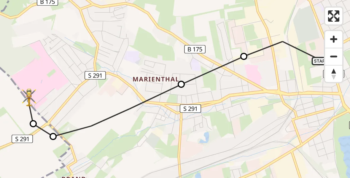 Routekaart van de vlucht: Rettungshubschrauber nach ADAC Air Rescue Station Zwickau Hubschrauberlandeplatz