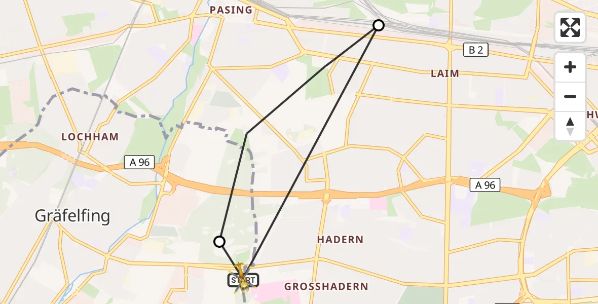 Flugroute Rettungshubschrauber DRF Air Rescue München Hubschrauberlandeplatz - DRF Air Rescue München Hubschrauberlandeplatz, 31 März 2026, 19:27