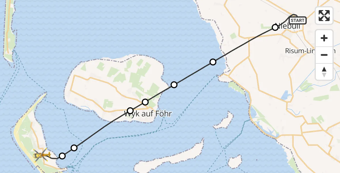 Routekaart van de vlucht: Rettungshubschrauber nach Nebel, Sösarper Strunwai
