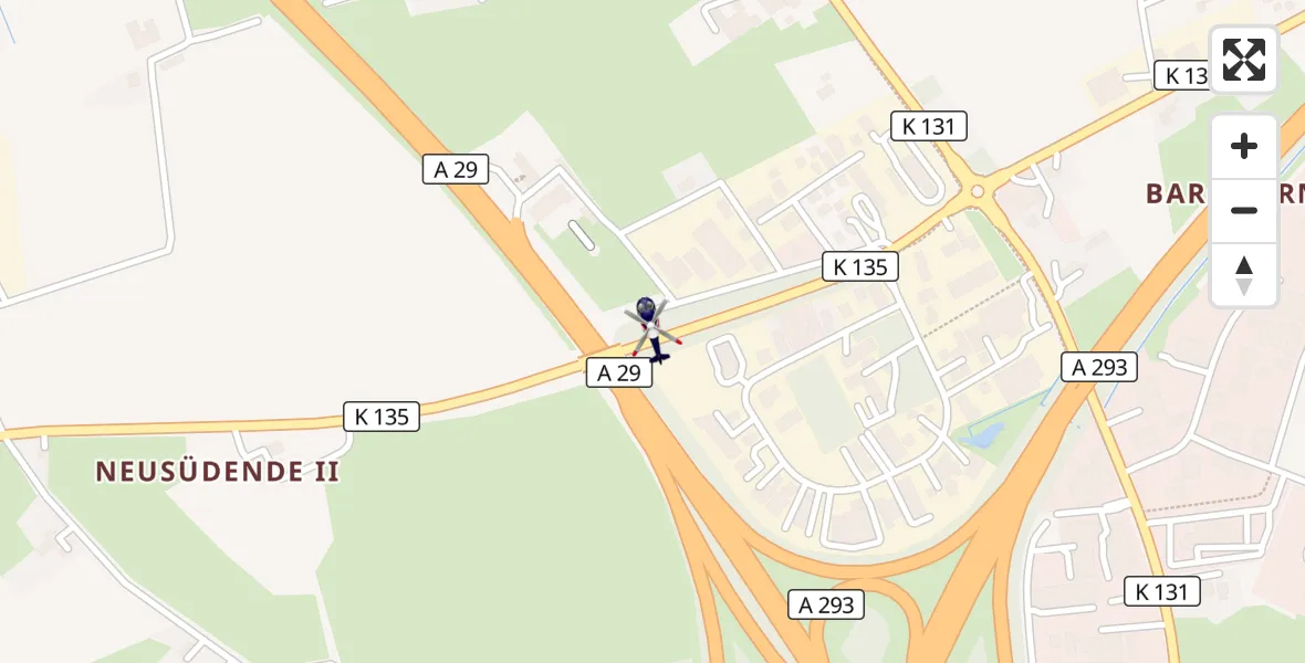 Flugroute Polizeihubschrauber Oldenburg Police Hubschrauberlandeplatz - Oldenburg Police Hubschrauberlandeplatz, 31 März 2026, 21:40