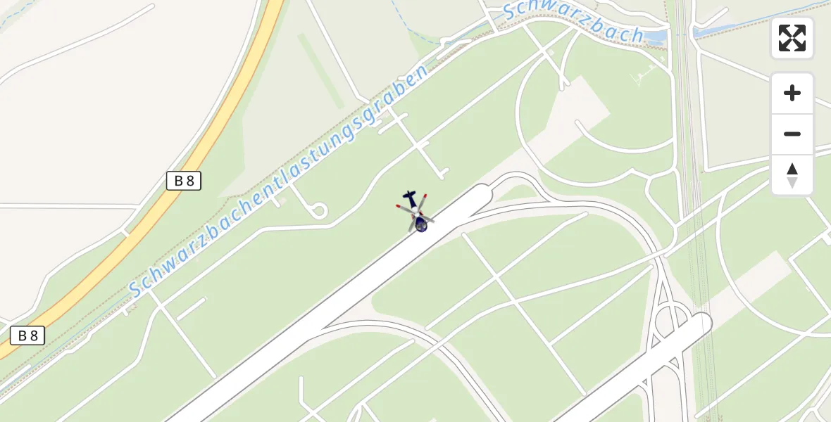 Flugroute Polizeihubschrauber Düsseldorf Flughafen - Düsseldorf Flughafen, 01 April 2026, 00:29
