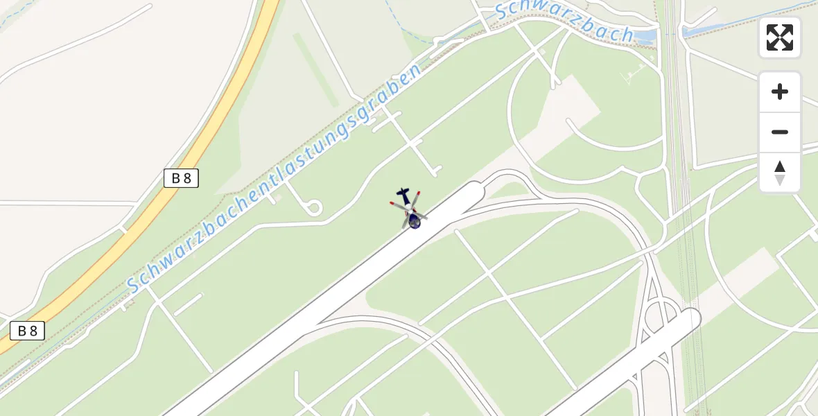 Flugroute Polizeihubschrauber Düsseldorf Flughafen - Düsseldorf Flughafen, 01 April 2026, 00:29