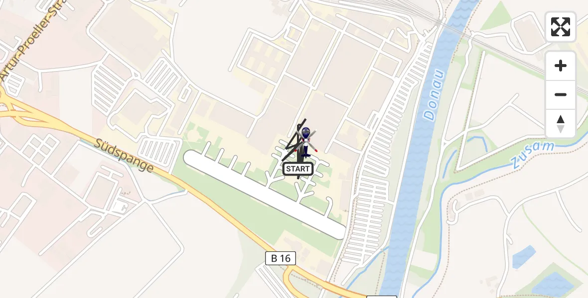 Flugroute Polizeihubschrauber Donauwörth Hubschrauberlandeplatz - Donauwörth Hubschrauberlandeplatz, 01 April 2026, 05:08