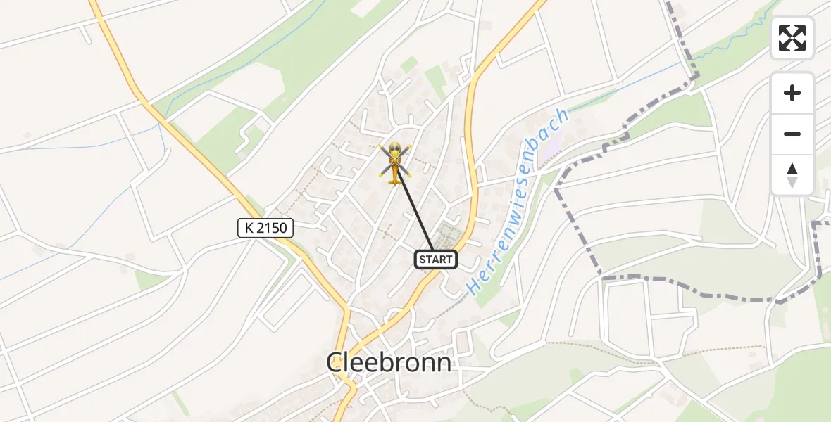 Flugroute Rettungshubschrauber Cleebronn - Cleebronn, 01 April 2026, 06:10