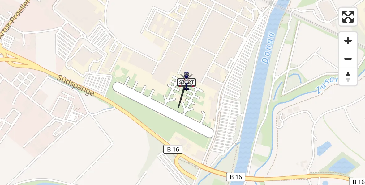Flugroute Polizeihubschrauber Donauwörth Hubschrauberlandeplatz - Donauwörth Hubschrauberlandeplatz, 01 April 2026, 06:57