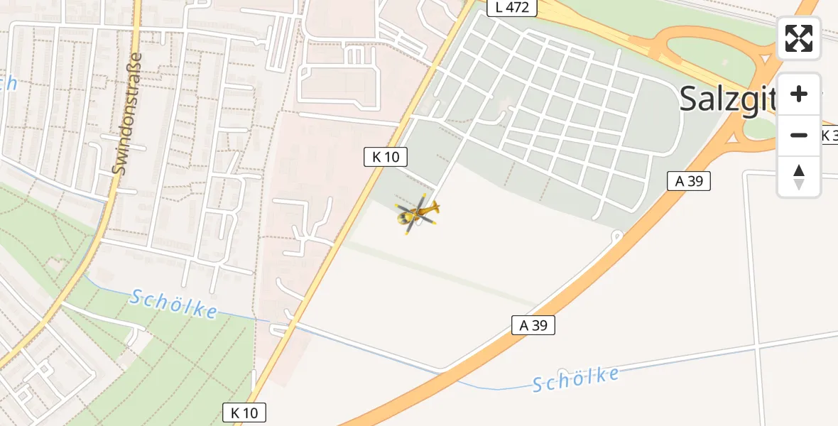 Routekaart van de vlucht: Rettungshubschrauber nach Salzgitter