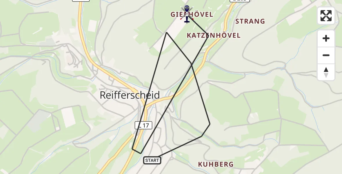 Flugroute Polizeihubschrauber Hellenthal - Hellenthal, 01 April 2026, 07:50