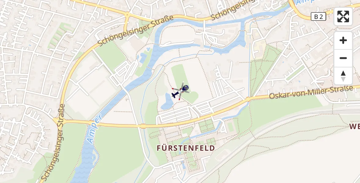 Flugroute Polizeihubschrauber Fürstenfeldbruck - Fürstenfeldbruck, 01 April 2026, 08:23