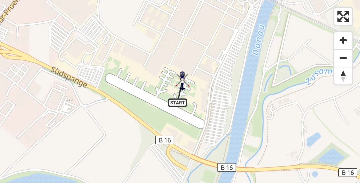 Flugroute Polizeihubschrauber Donauwörth Hubschrauberlandeplatz - Donauwörth Hubschrauberlandeplatz, 01 April 2026, 08:50