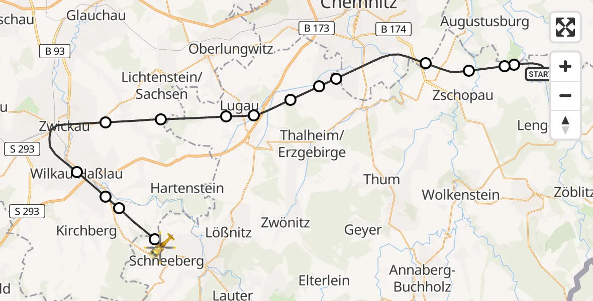 Routekaart van de vlucht: Rettungshubschrauber nach Schneeberg, Keilbergring