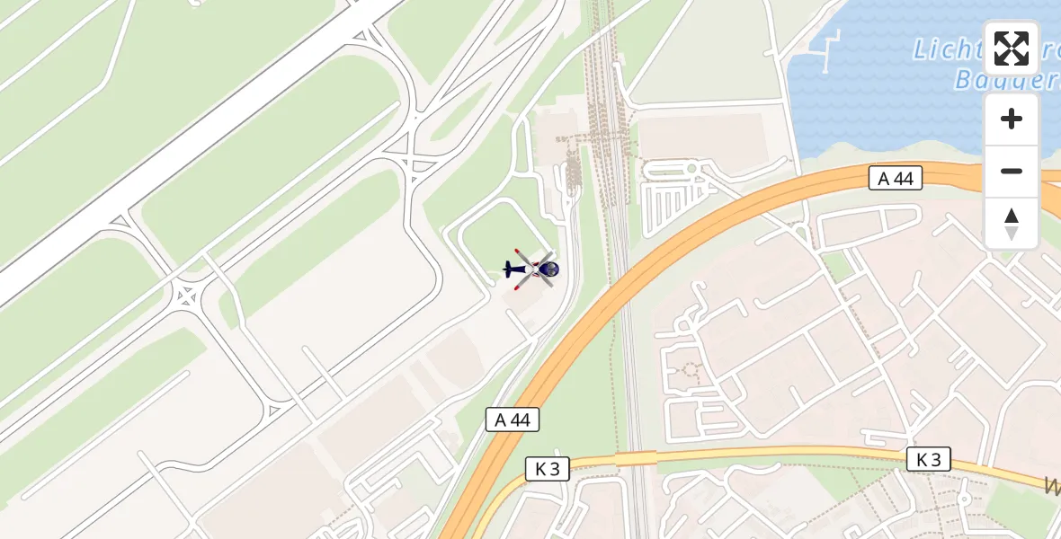Flugroute Polizeihubschrauber Düsseldorf Flughafen - Düsseldorf Flughafen, 01 April 2026, 09:10