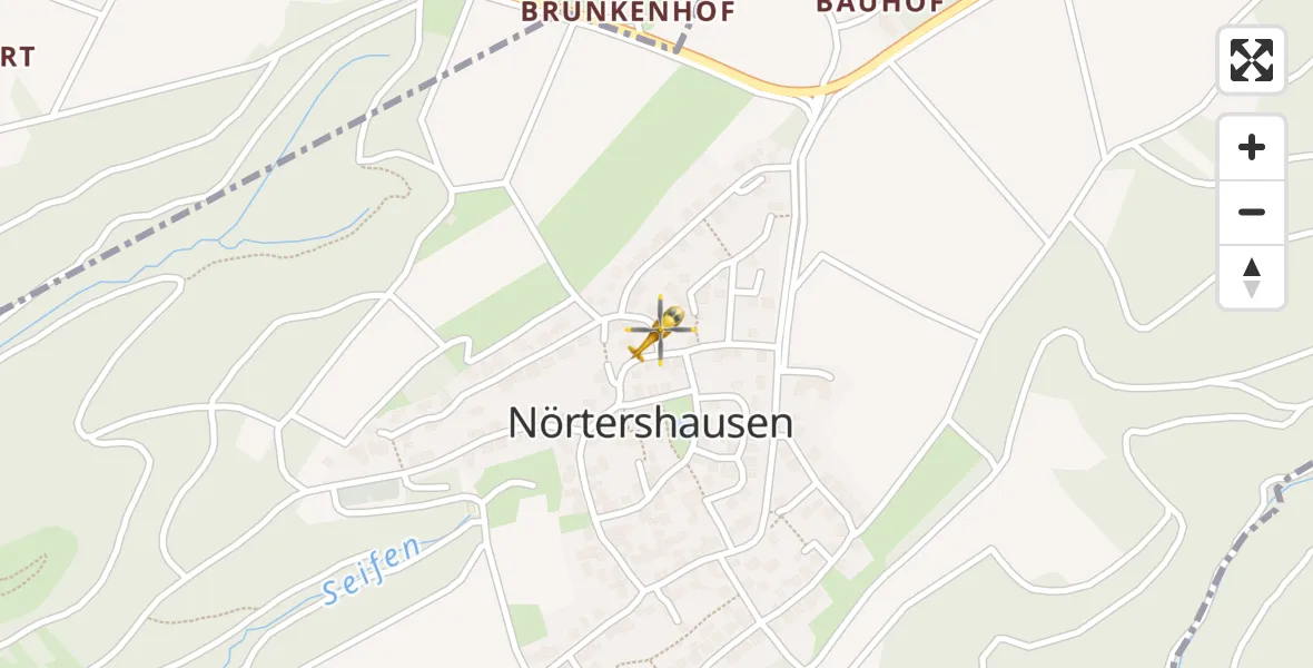 Flugroute Rettungshubschrauber Nörtershausen - Nörtershausen, 01 April 2026, 09:22