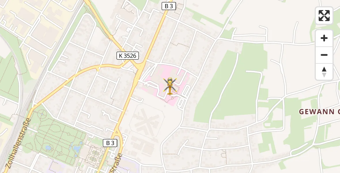 Flugroute Rettungshubschrauber Bruchsal - Bruchsal, 01 April 2026, 09:24