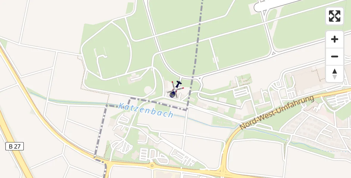 Routekaart van de vlucht: Polizeihubschrauber nach Flughafen Stuttgart