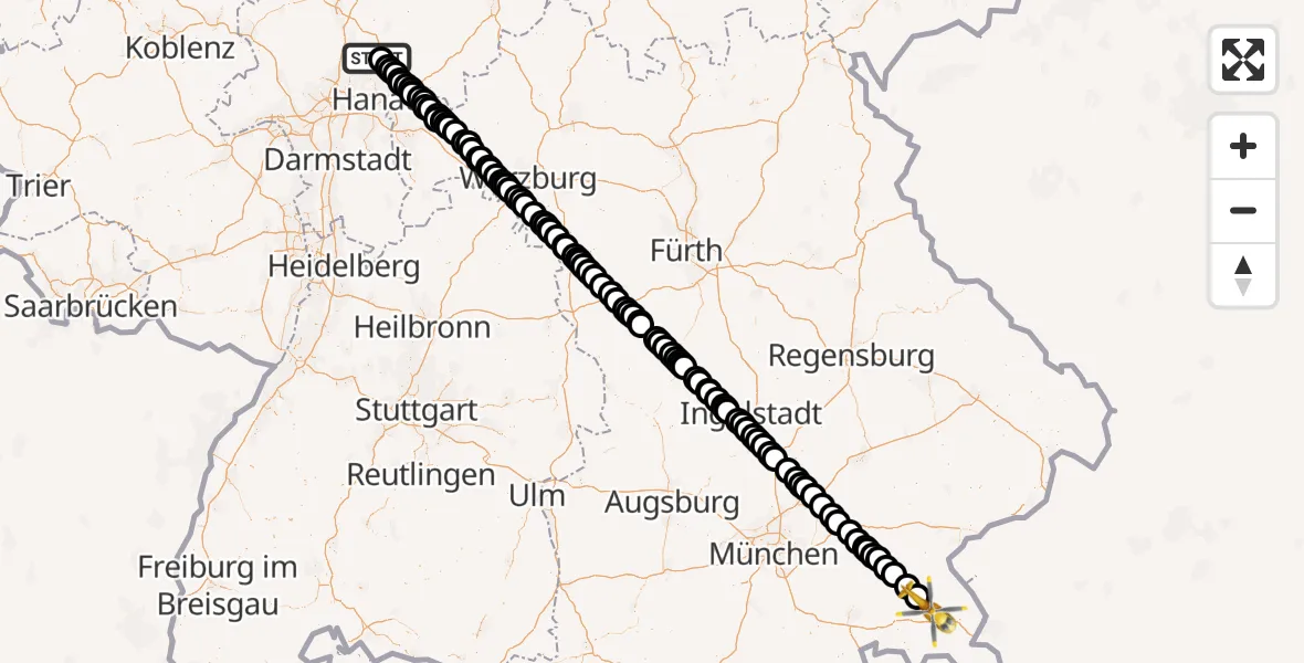 Routekaart van de vlucht: Ambulanzhubschrauber nach Nußdorf, TS 46