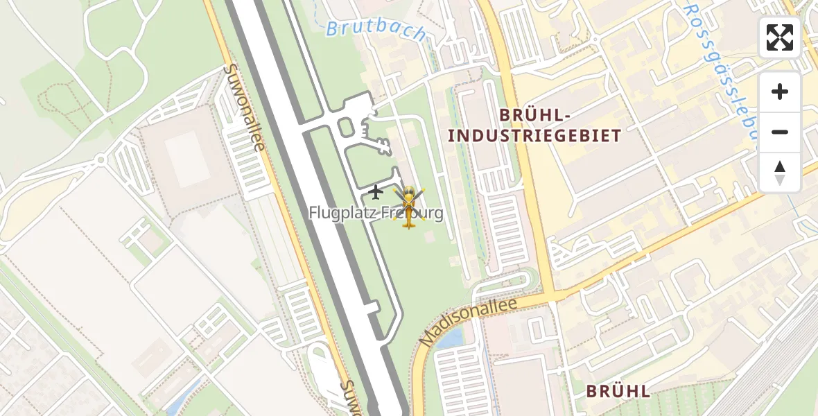 Routekaart van de vlucht: Rettungshubschrauber nach Freiburg im Breisgau Flugplatz