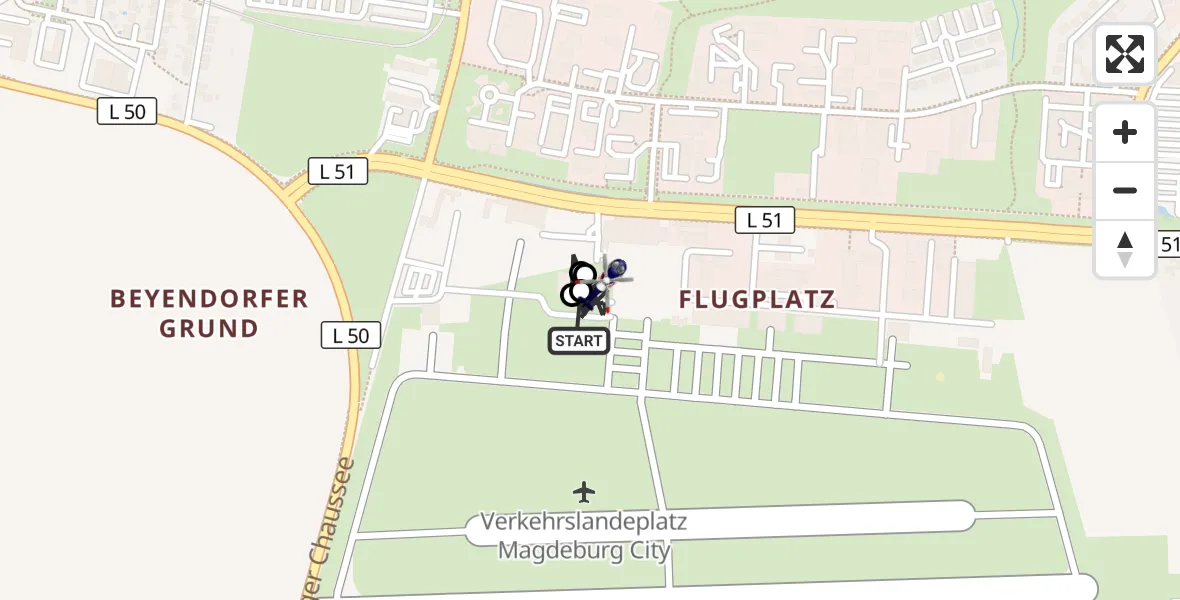Flugroute Polizeihubschrauber Magdeburg City Flugplatz - Magdeburg City Flugplatz, 01 April 2026, 11:25
