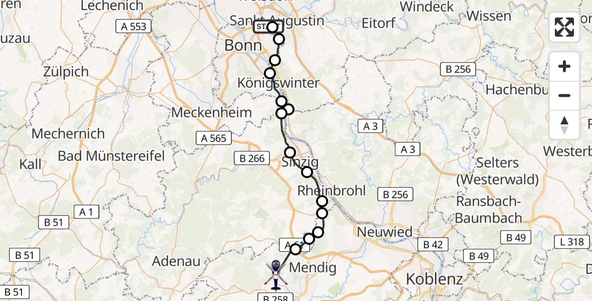 Routekaart van de vlucht: Polizeihubschrauber nach Sankt Johann, L 83