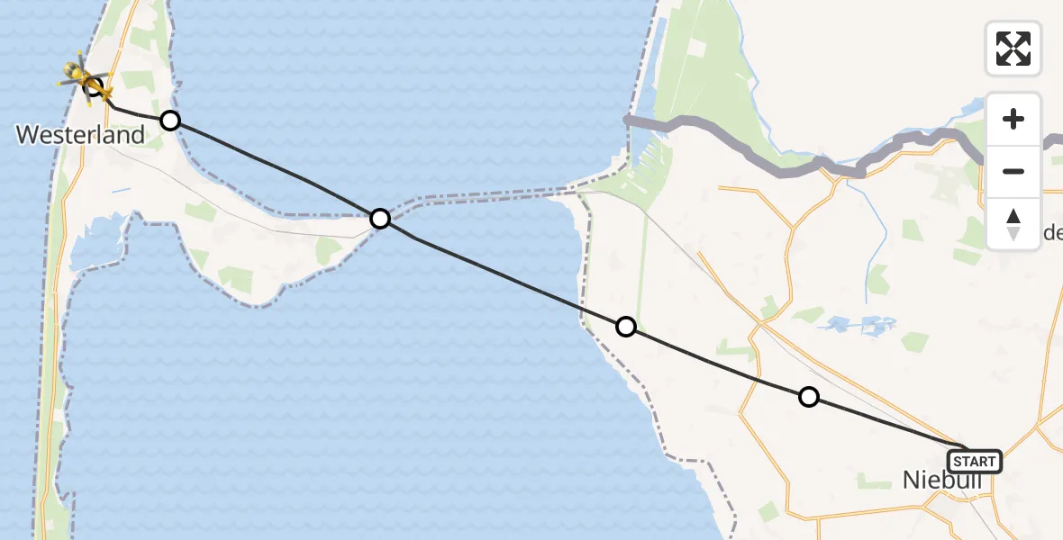 Routekaart van de vlucht: Rettungshubschrauber nach Sylt, Norderstraße