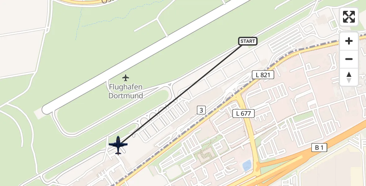 Flugroute Polizeiflugzeug Dortmund Flughafen - Dortmund Flughafen, 01 April 2026, 12:31