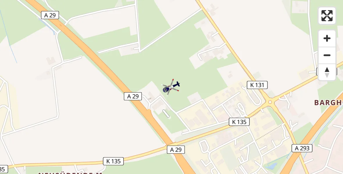 Flugroute Polizeihubschrauber Oldenburg Police Hubschrauberlandeplatz - Oldenburg Police Hubschrauberlandeplatz, 01 April 2026, 12:44