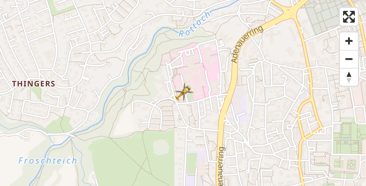 Flugroute Rettungshubschrauber Kempten (Allgäu) - Kempten (Allgäu), 01 April 2026, 12:45