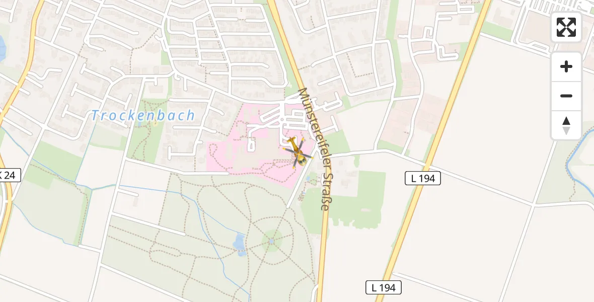 Flugroute Ambulanzhubschrauber Euskirchen - Euskirchen, 01 April 2026, 13:02