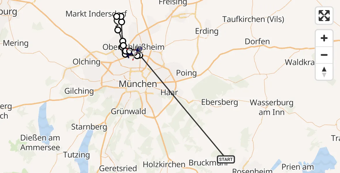 Flugroute Polizeihubschrauber Tuntenhausen - Schleissheim Flugplatz, 01 April 2026, 13:12