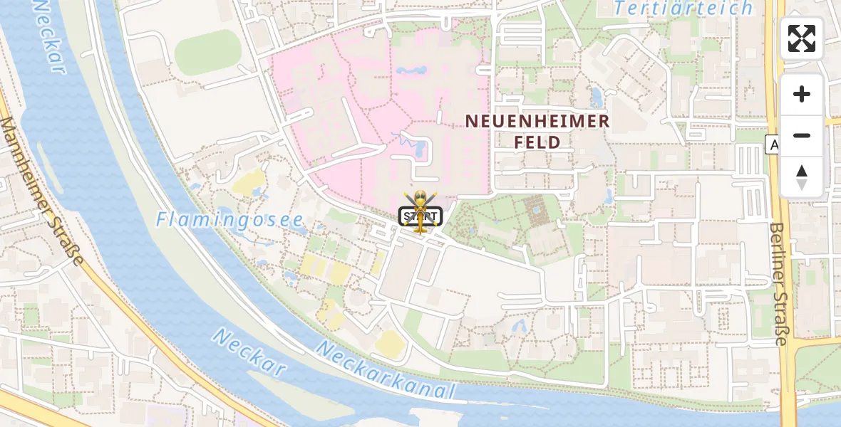 Routekaart van de vlucht: Rettungshubschrauber nach Heidelberg, Czernyring